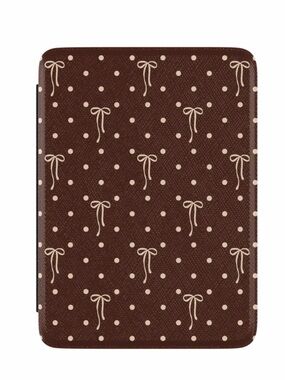Teddy Bows Brown Polka Dot Kindle Case & Magnetic Bow Grip